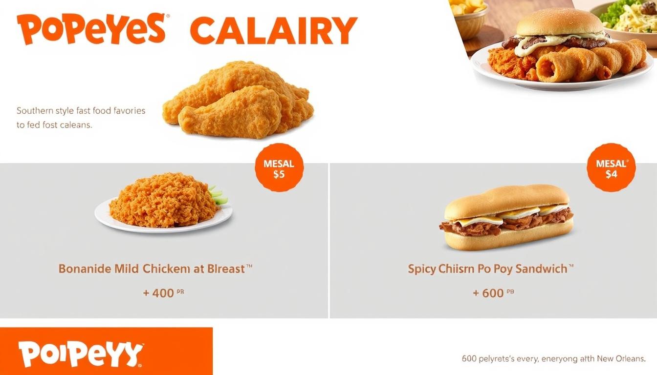 popeyes calorie menu