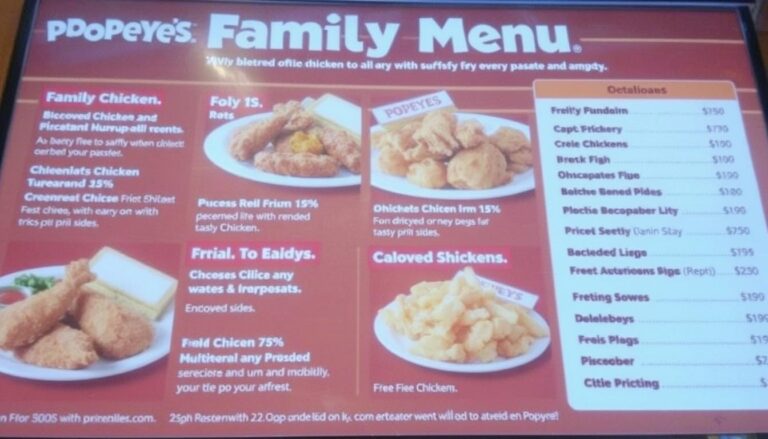popeyes family menu