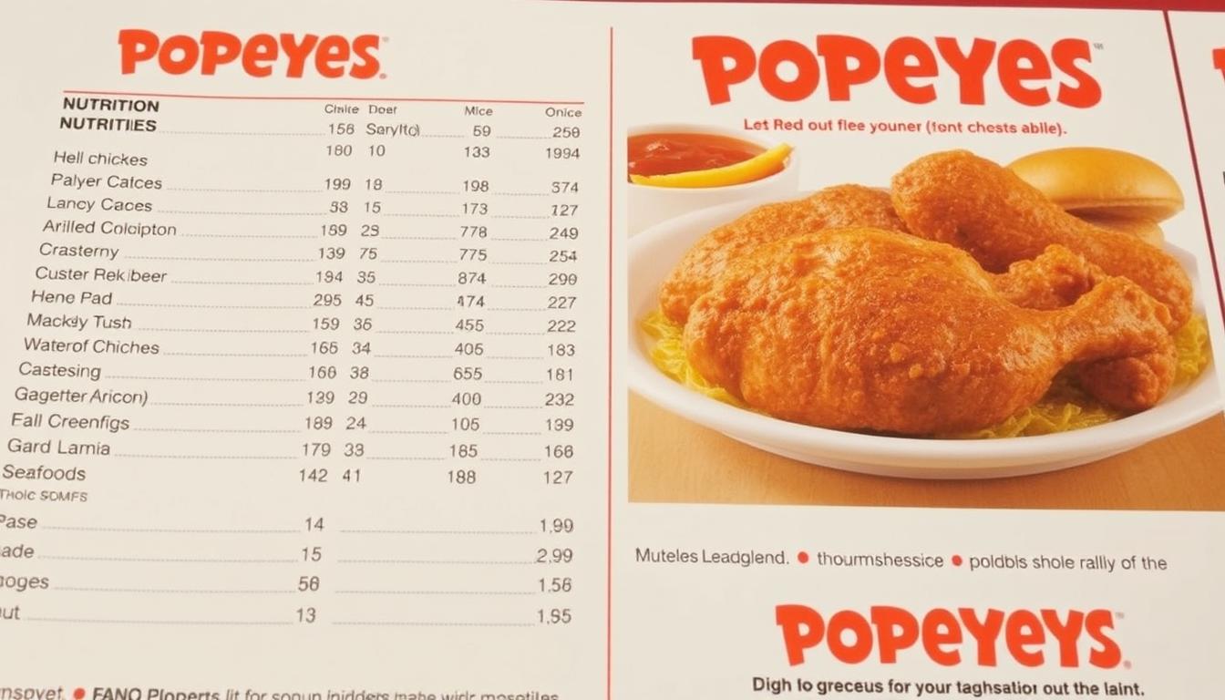 popeyes nutrition menu